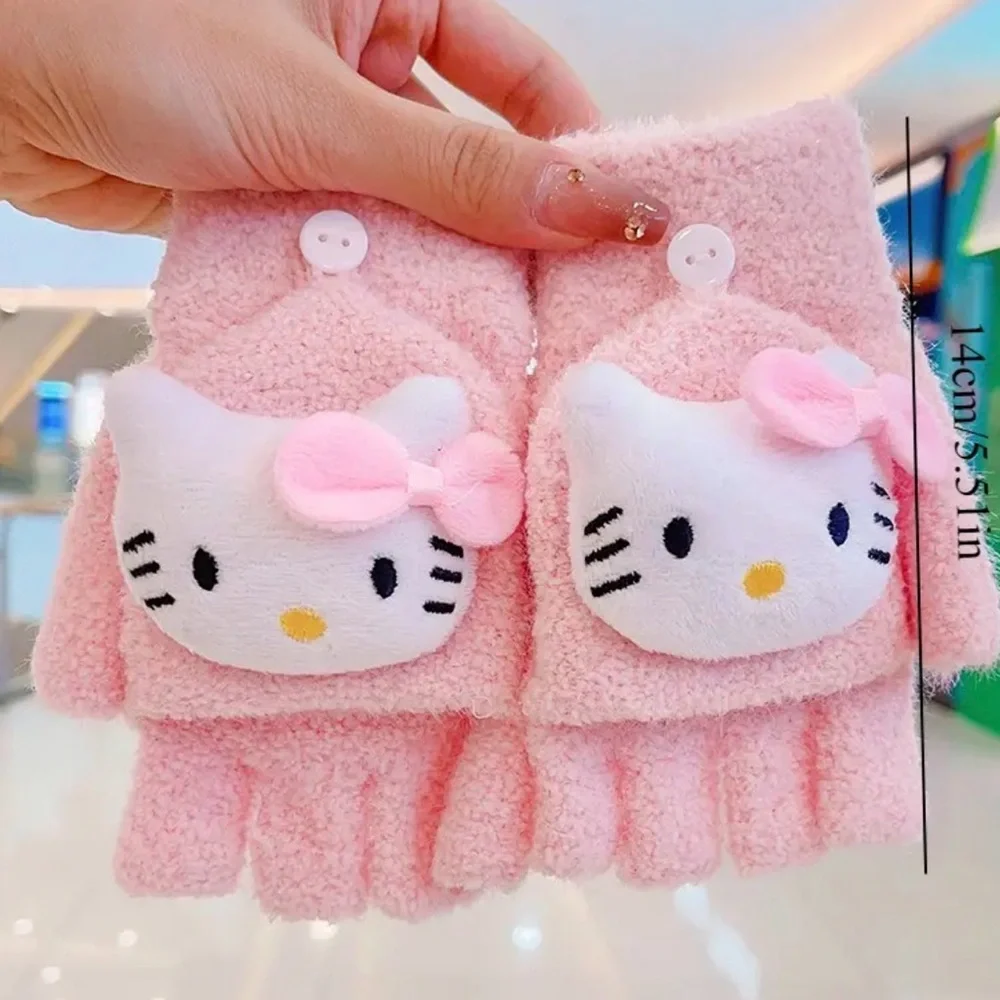{NEW} Hello Kitty Filp-top Gloves Mittens Pink One Size